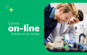 Intelbras cursos online com homens estudando tecnologia em laboratório